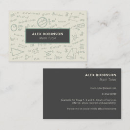 Cream Algebra Tutor de Matemática cartão de visita