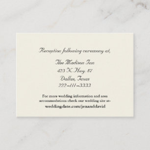 Cream cartões de recinto de casamento