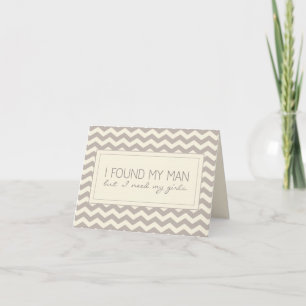 Cream Chevron - Cartão de Solicitação de Madrinha