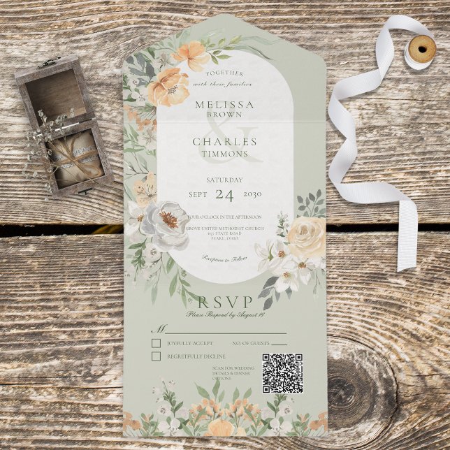 Cream e Yellow Boho Floral Sage Green Code (Criador carregado)