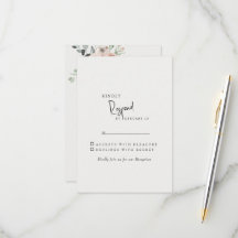 Cream Elegante Blush Floral Weding RSVP