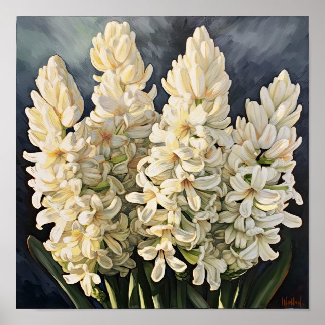 Cream Hyacinth Flower Art Poster (Frente)