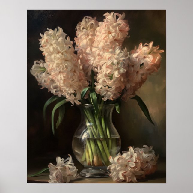 Cream Hyacinth Flowers Art Impressão (Frente)
