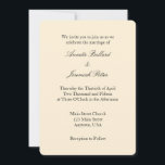 Cream Ivory Black Plain Convite Simples Para Casam<br><div class="desc">Produtos de papel de alta qualidade perfeitos para qualquer ocasião.</div>