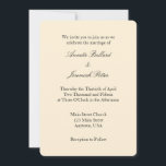 Cream Ivory Black Plain Convite Simples Para Casam<br><div class="desc">Produtos de papel de alta qualidade perfeitos para qualquer ocasião.</div>