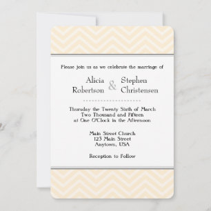 Cream Ivory Chevron - Convites para Casamento