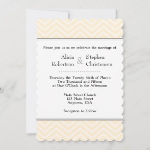 Cream Ivory Chevron - Convites para Casamento