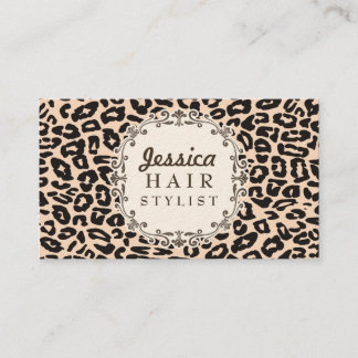 Cream Leopard Imprimir Cartões de Compromisso de L