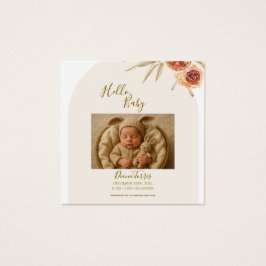 Cream Pastel Flores Secas Olá Bebê