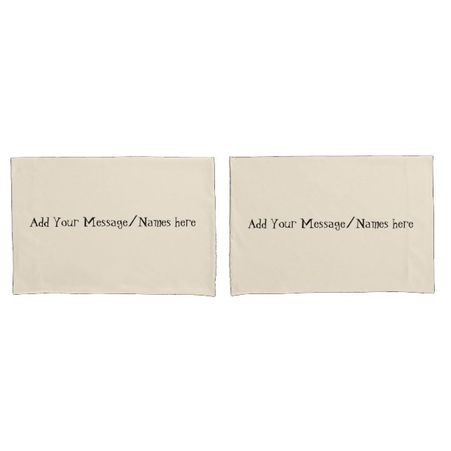 Cream Personalized Pillowcases – Custom Name Beddi (Frente - conjunto)