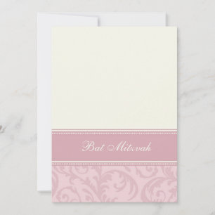 Cream-rosa - Convites para Bat Mitzvah