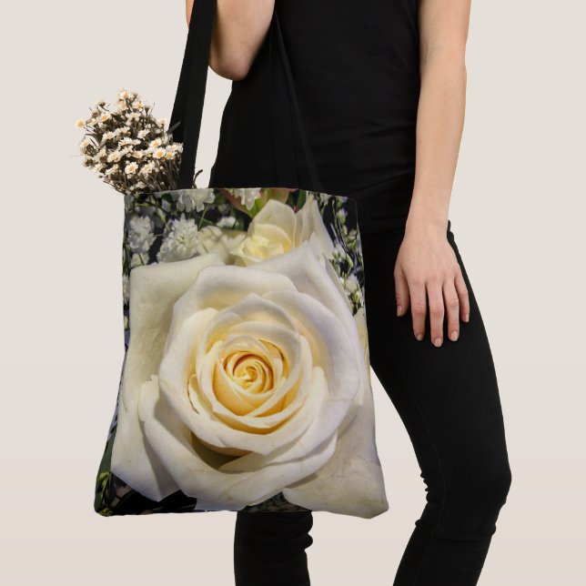 Cream Rosa Tote Bag Grande (Close Up)