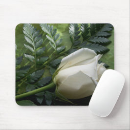 Cream Rosebud Mouse Pad