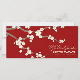 Cream Sakura Cherry Blossoms Red Gift Certificate
