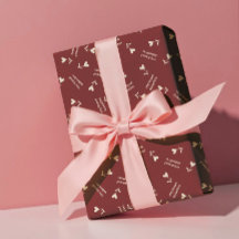 Cream Script Hearts on Burgundy– Valentine pattern