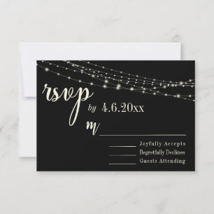 Cream Typografia 32 em preto com luzes, RSVP