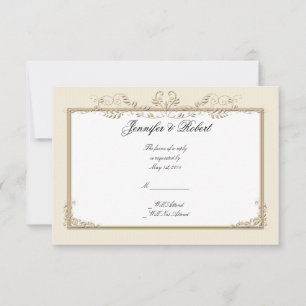 Cream Vintage Pinstripe Placa de Resposta Floral