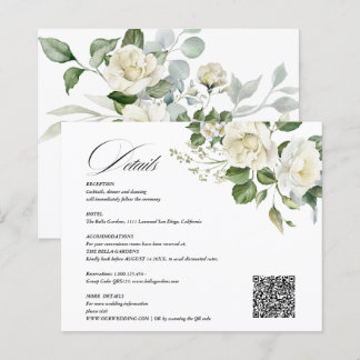 Creamy Floral Eucalyptus QR code Details Wedding