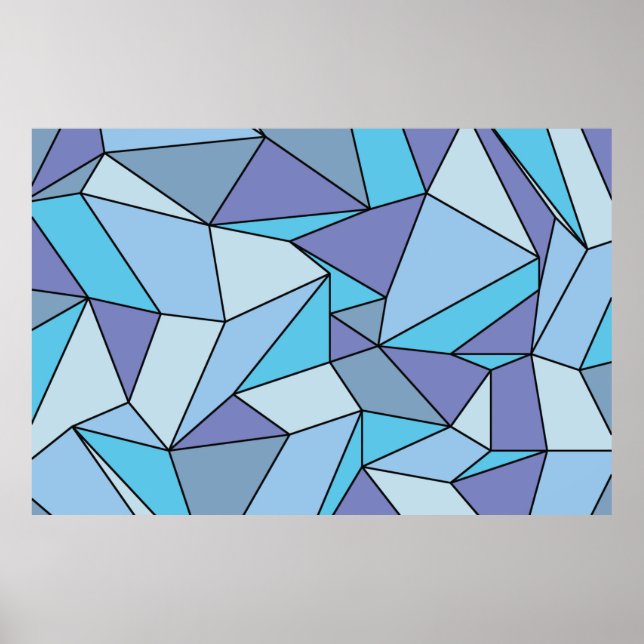 "Creases" Aqua Purple Impressão Extra Grande (Frente)