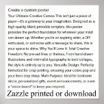 Create a custom poster<br><div class="desc">Create your own custom poster,  open design tool,  upload photo/ image,  add text,  choose font/colors.
Can be purchased or downloaded(coming soon)</div>
