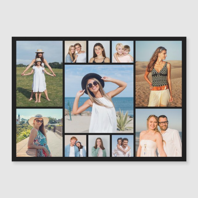 Create Your Own 11 Photo Collage Magnetic Card (Frente)