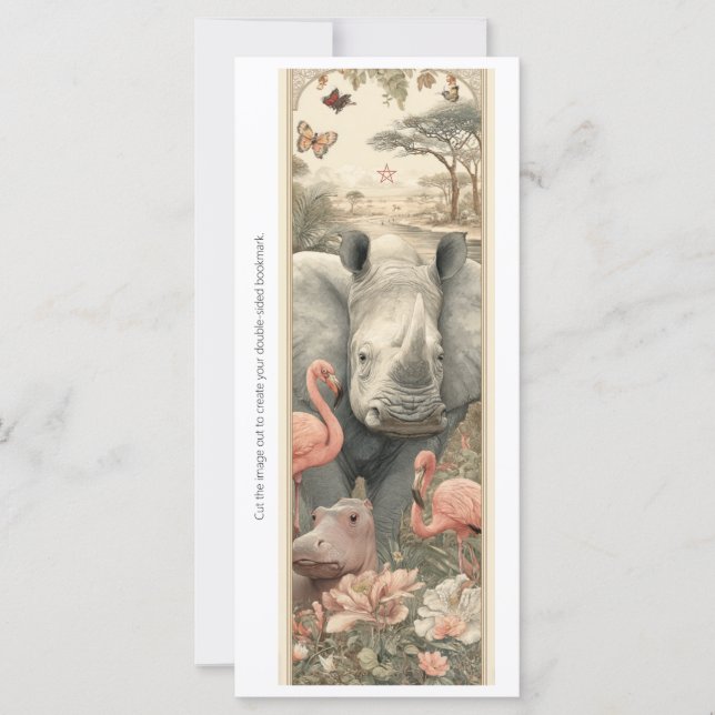 Create Your Own African Animals Bookmark Card (Frente)