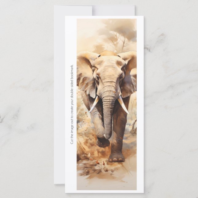 Create Your Own African Elephant Bookmark Card (Frente)