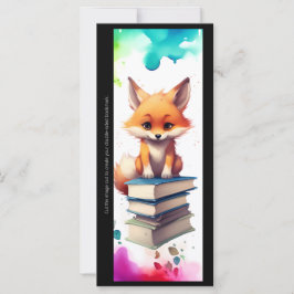 Create Your Own Book Lover Red Fox Bookmark Card