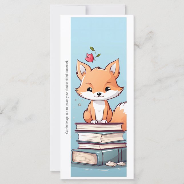 Create Your Own Books & Red Fox Bookmark Card (Frente)