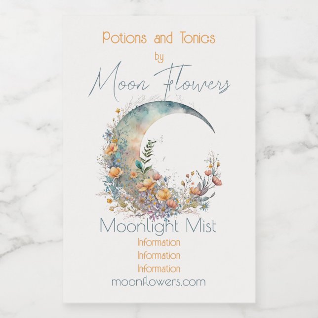 Create Your Own Buttercups Floral Crescent Moon (Rótulo Único)