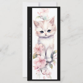 Create Your Own Cherry Blossoms Cat Bookmark Card