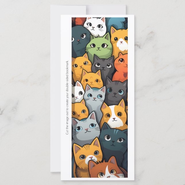 Create Your Own Cozy Kitten Party Bookmark Card (Frente)
