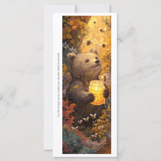Create Your Own Cute Honey Bear Bookmark Card (Frente)