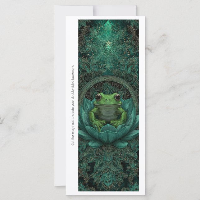 Create Your Own Emerald Green Frog Bookmark Card (Frente)