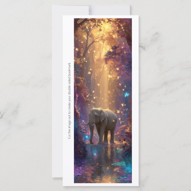 Create Your Own Enchanted Elephant Bookmark Card (Frente)