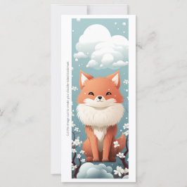 Create Your Own Floral Red Fox Bookmark Card