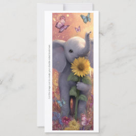 Create Your Own Flowers & Elephant Bookmark Card