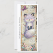 Create Your Own Happy Purple Fox Bookmark Card