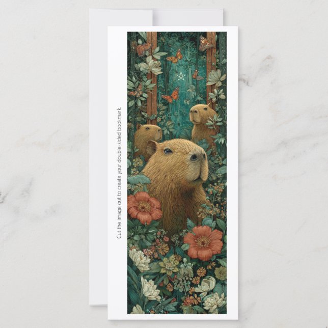 Create Your Own Jungle Capybaras Bookmark Card (Frente)