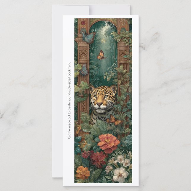 Create Your Own Jungle Cheetah Bookmark Card (Frente)