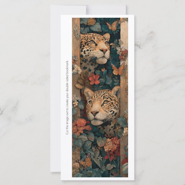 Create Your Own Jungle Cheetahs Bookmark Card (Frente)