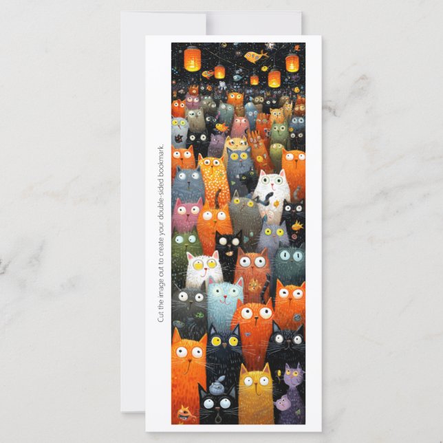 Create Your Own Kitty Cat Party Bookmark Card (Frente)