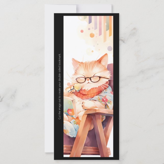Create Your Own Lounging Ginger Cat Bookmark Card (Frente)