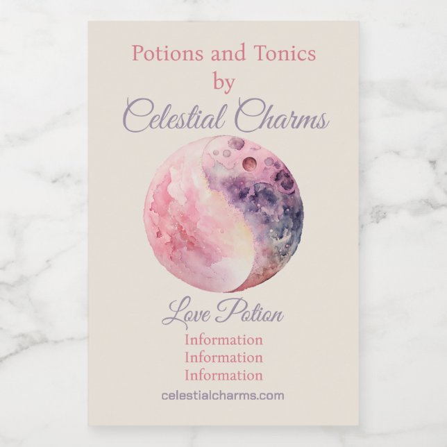 Create Your Own Lunar Love Magic Pink Moon (Rótulo Único)