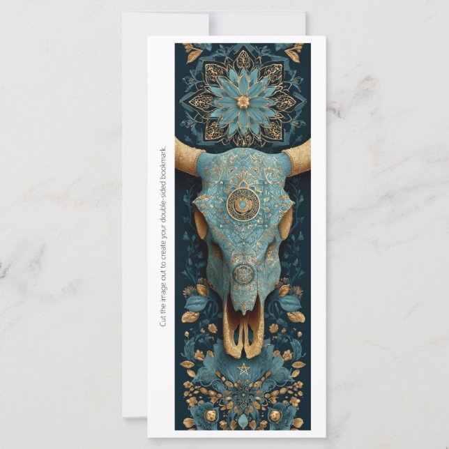 Create Your Own Magical Horned Skull Bookmark Card (Frente)