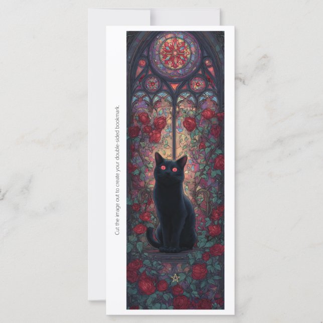 Create Your Own Mystical Black Cat Bookmark Card (Frente)