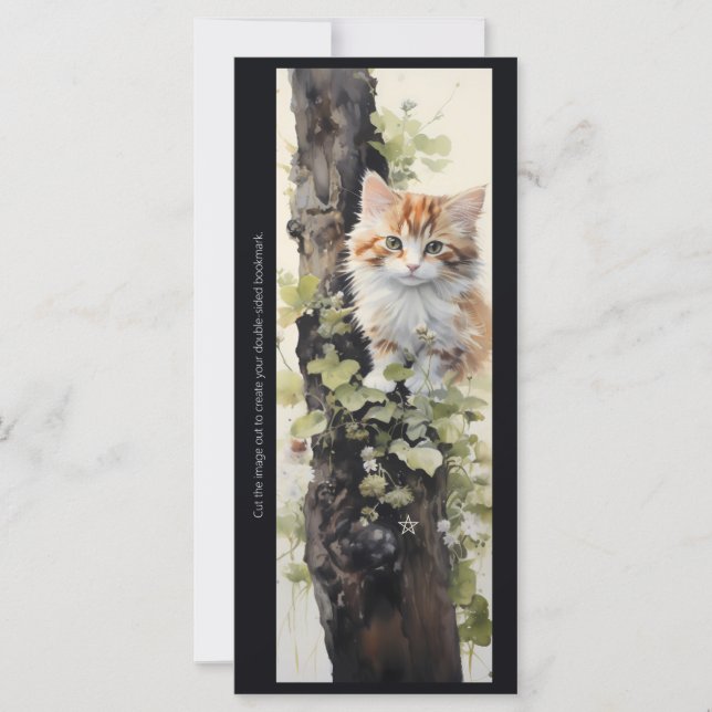 Create Your Own Orange Kitten Ivy Bookmark Card (Frente)