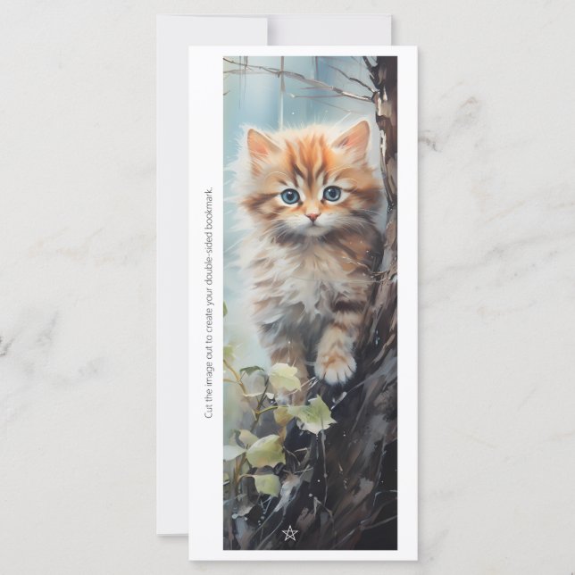 Create Your Own Orange Kitten Vine Bookmark Card (Frente)