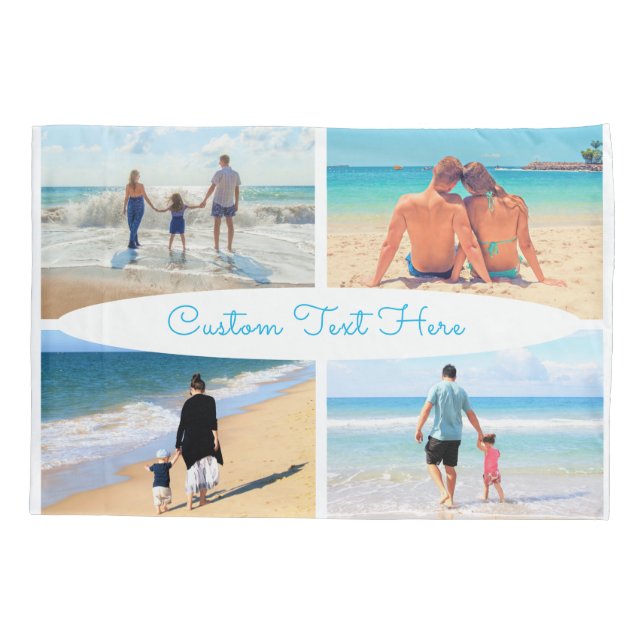 Create Your Own Photo Collage Pillow Case and Text (Verso)