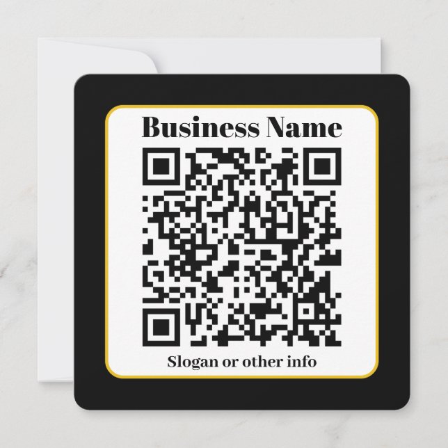 Create Your Own QR Code | Black White Gold Border (Frente)